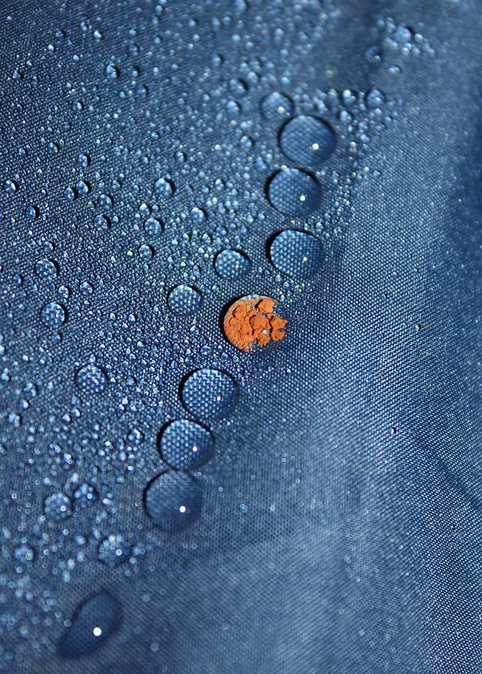 macro photography of waterdrops on a umbrella