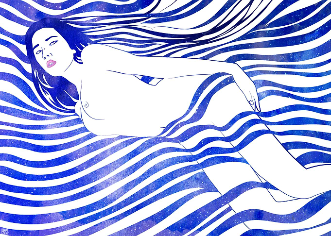 A mythological water nymph by artist Stevyn Llewellyn, ...