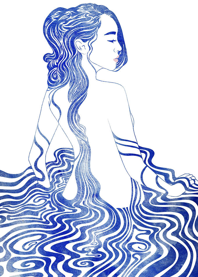 A mythological water nymph by artist Stevyn Llewellyn, ...