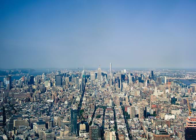 Manhattan, as seen from the freedom tower, NYC