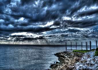 Cloudy day over Broad River in Beaufort, SC
