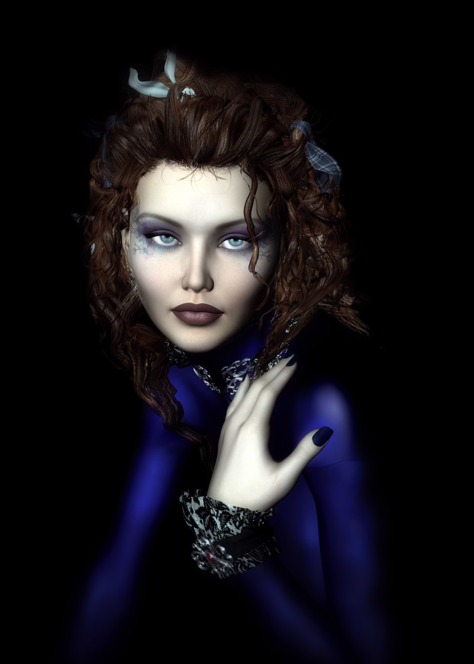 A low light portrait of a beautiful mysterious 3d digit ...
