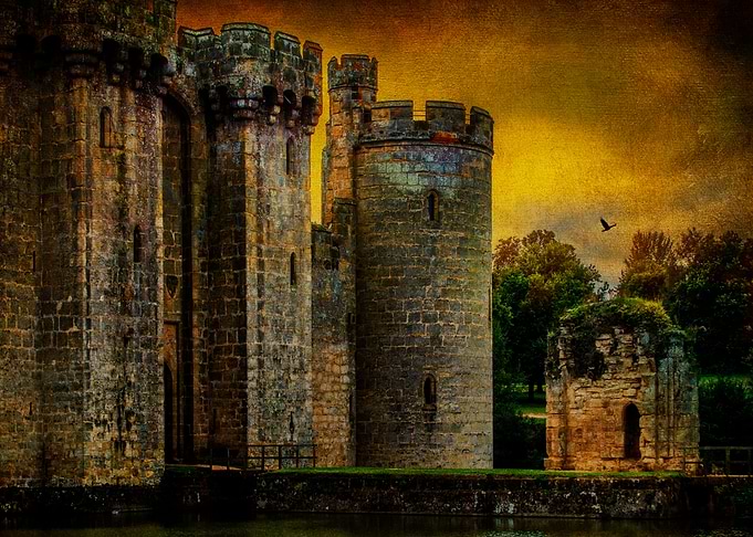 The gatehouse at Bodium Castle, a medieval fortress in ...