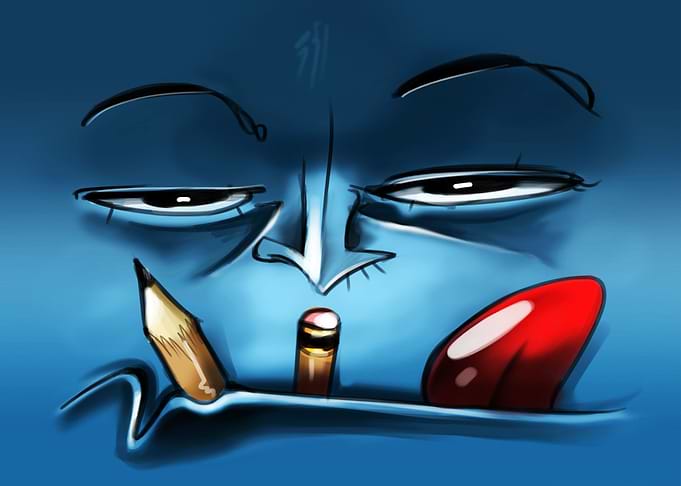 thinking out of the blue for an illustration