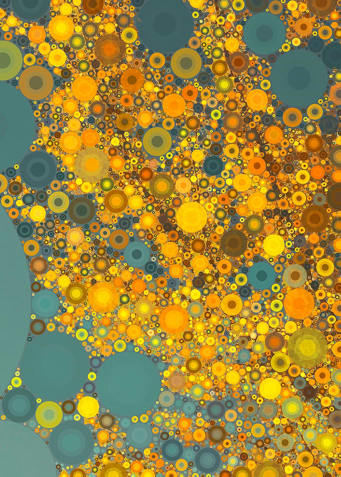 A happy geometric modern pattern in yellow and gray.