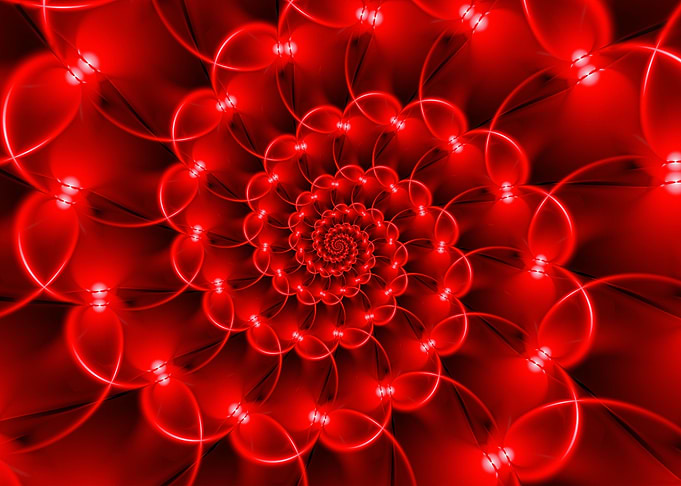 Glossy Red Spiral Fractal