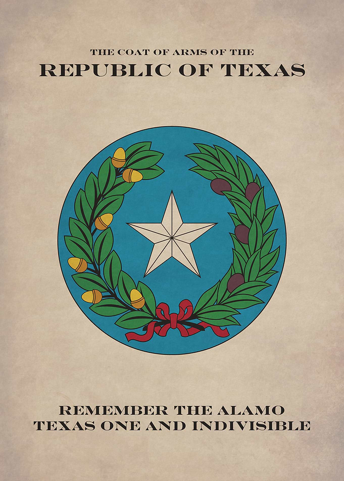 The Coat of Arms of the Republic of Texas.