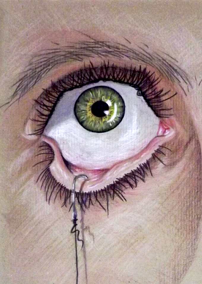 Eye 3 eye with hook open your eye -piece of the eye ill ...