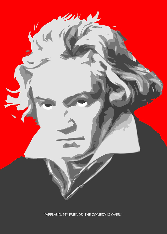 Simplified portrait of the fanous composer Beethoven