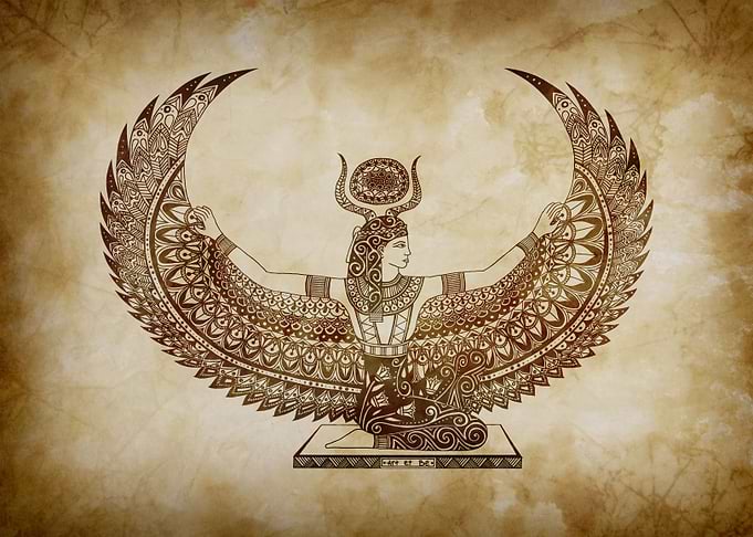 Isis by Art et Be, Egyptian art, papyrus. www.artetbe.c ...