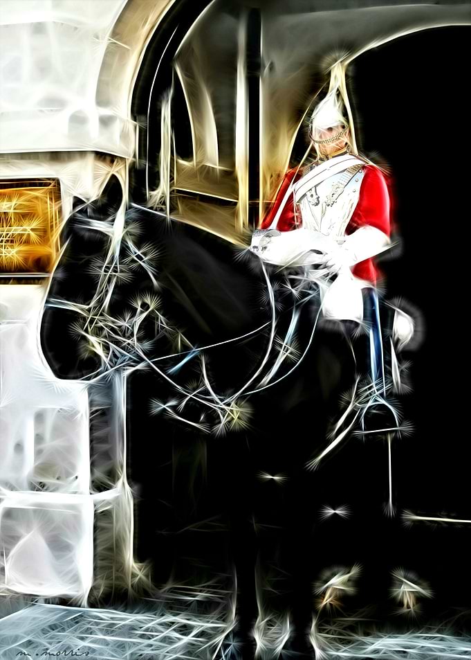 Digital illustration of the Queen's Horse Guard on Duty ...