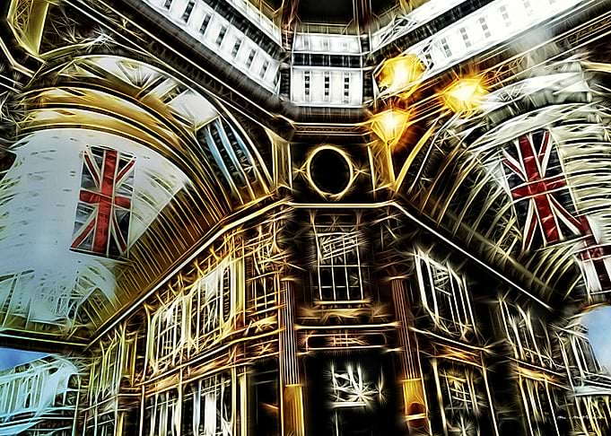 Digital Illustration of Leadenhall Market, London.