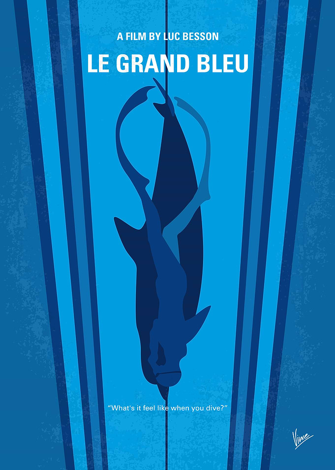 No577 My Big Blue minimal movie poster Le grand bleu. ...