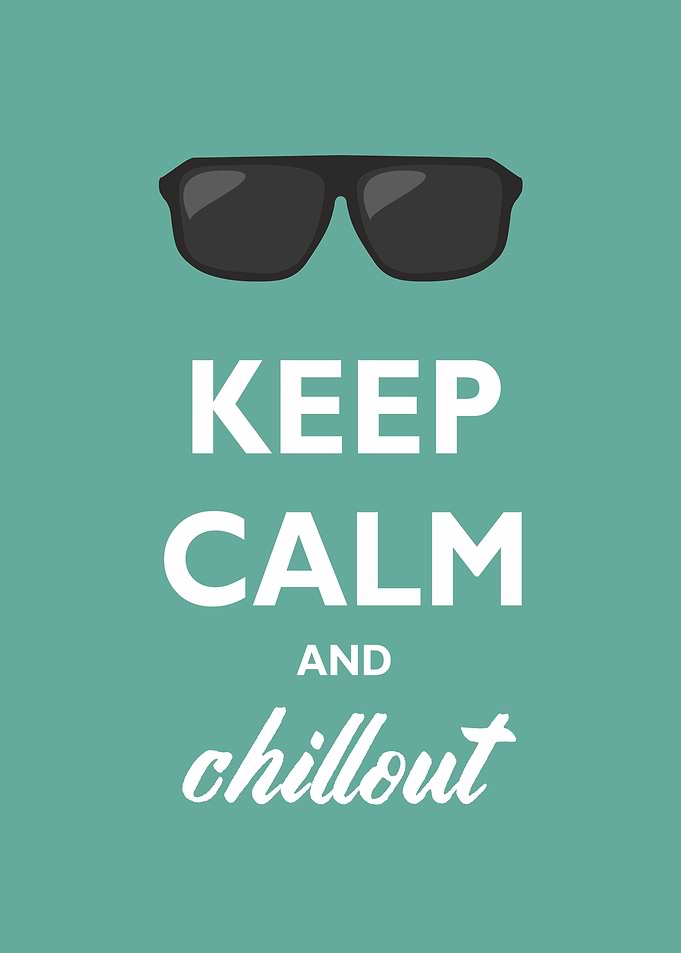 Keep calm and chillout text with black hipster sunglass ...