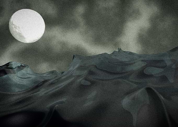 An intense ocean scene at night.