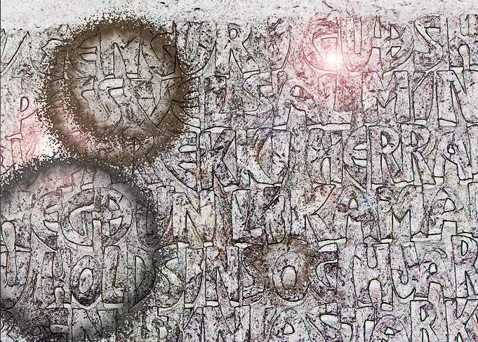 Stained Bronze Inscription