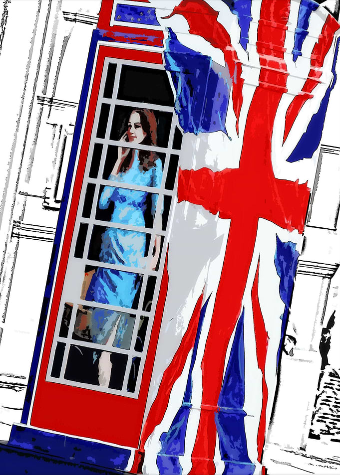 Abstract digital illustration of the Duchess of Cambrid ...