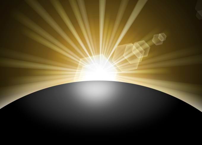 Sunrise Sunset Planet Golden Sunrise or sunset behind a ...