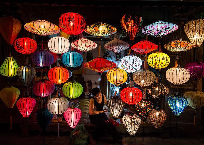Lantern maker at Hoi An, Vietnam