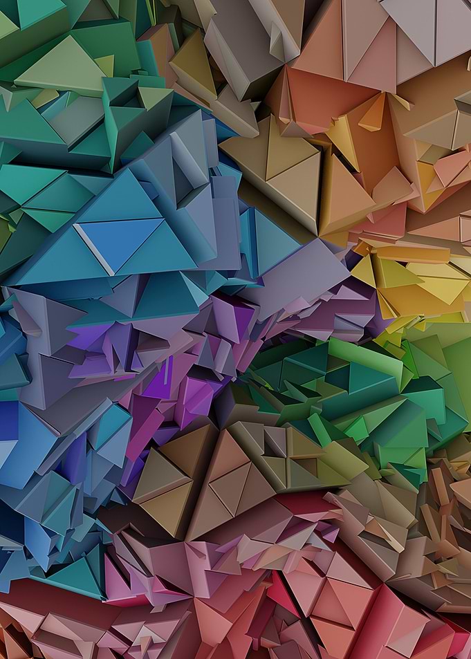 Colorful Abstract Rainbow Low Poly 3d Blocks