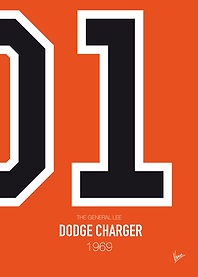 No001 My The Dukes of Hazard minimal movie car poster - ...