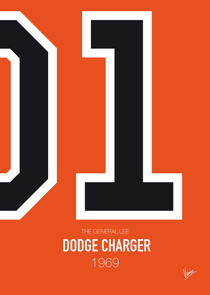 No001 My The Dukes of Hazard minimal movie car poster - ...