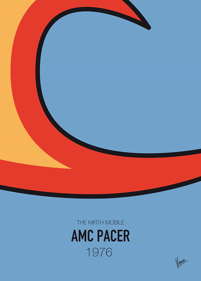 No010 My WAYNES WORLD minimal movie car poster — AMC Pa ...