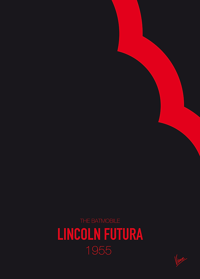 No006 My Batmobile minimal movie car poster — Lincoln F ...
