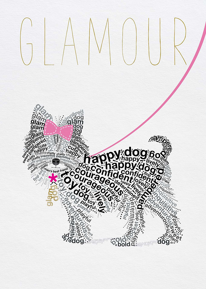 Typographic Yorkshire Terrier in the 'Wild about Words' ...