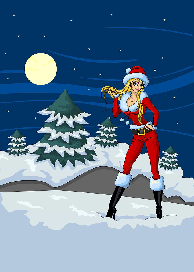 Moonlight Santa Girl