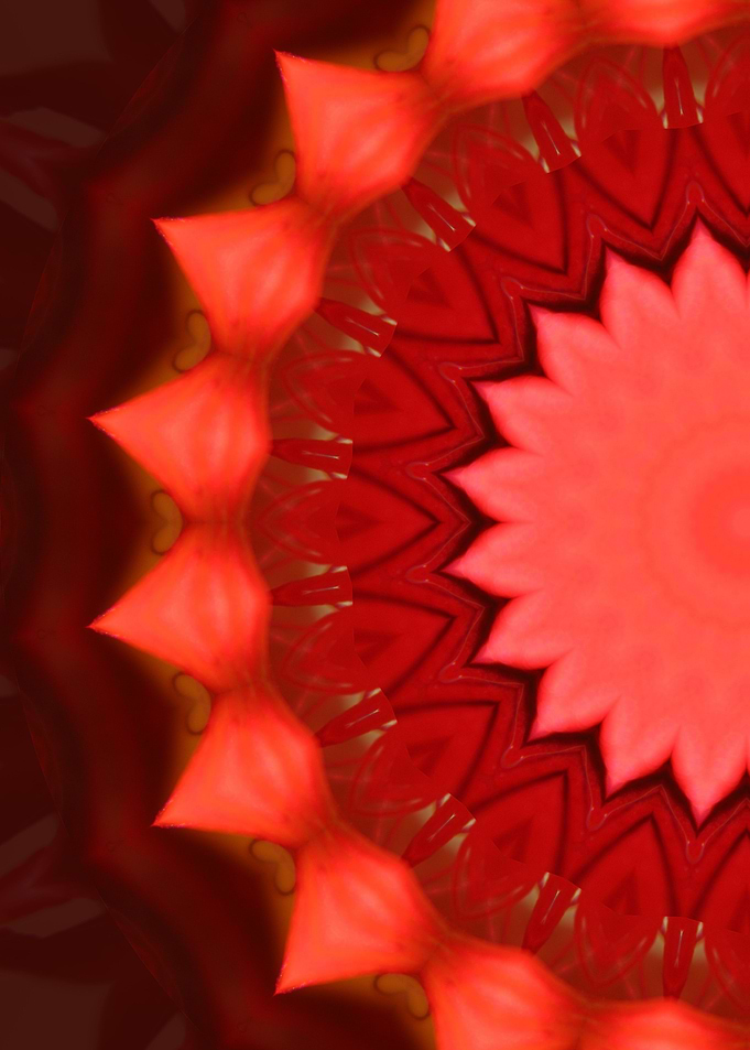 Mandala Red Blossom cut