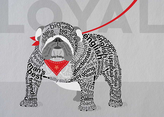 Typographic English Bulldog in the 'Wild about Words' ...