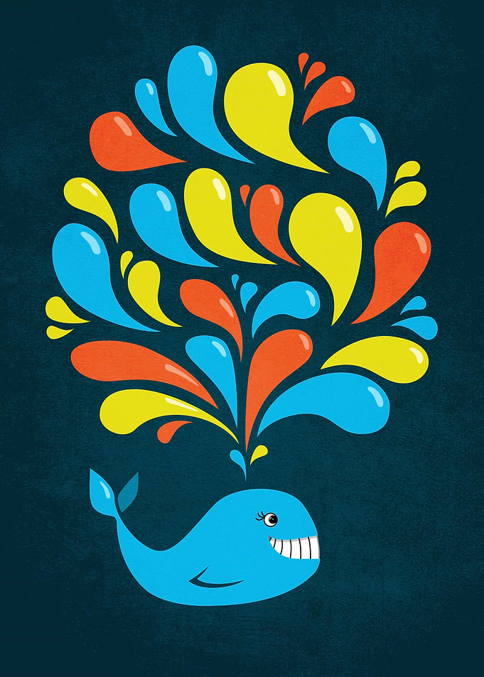 Fun and happy illustration of a cute smiling cartoon wh ...