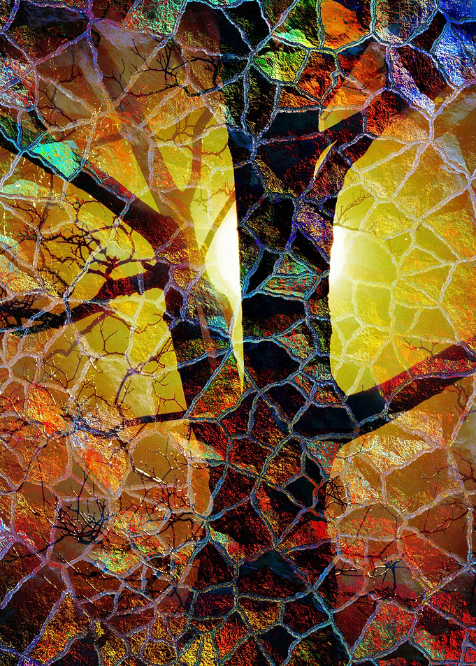 Abstract Glass Mosaic Tree