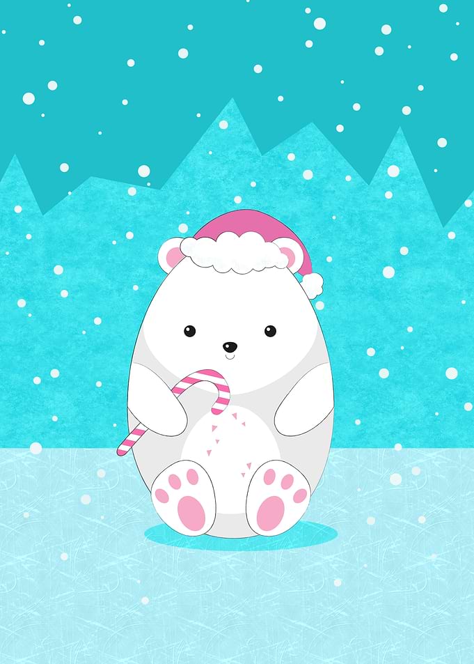 Cute Christmas polar bear