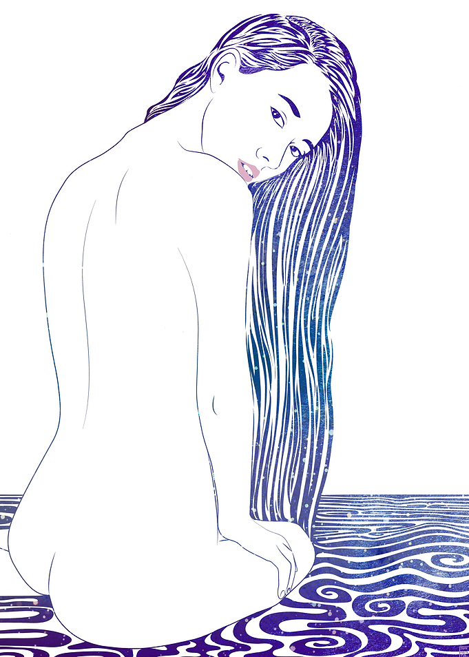 A mythological water nymph by artist Stevyn Llewellyn, ...