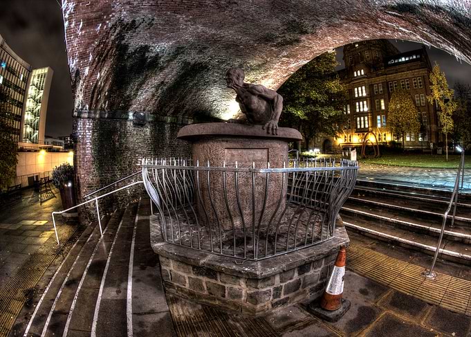 A HDR shot taken during the evening of the sculpture de ...