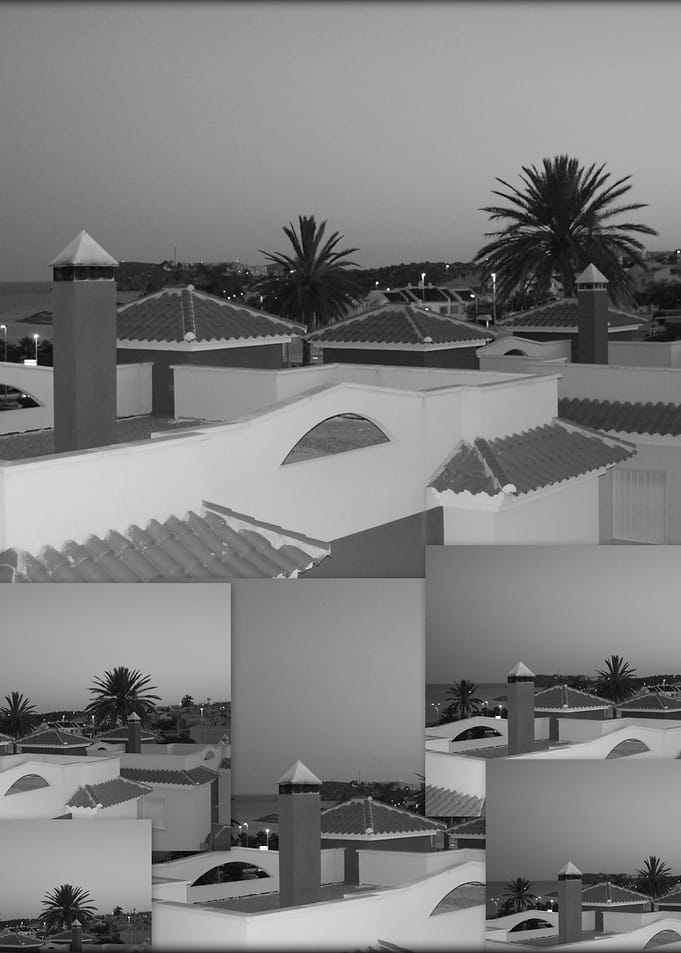 'Dusky Rooftops' Over the rooftops at dusk.