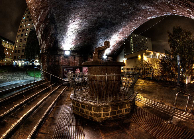 A HDR shot taken during the evening of the sculpture de ...
