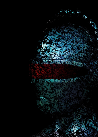 an image created using a 3D base model and typographic ...