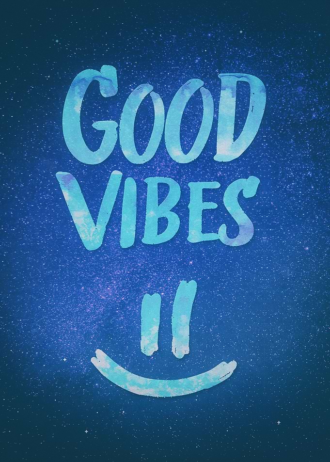 Good Vibes - Funny Smiley Statement / Happy Face (Blue ...