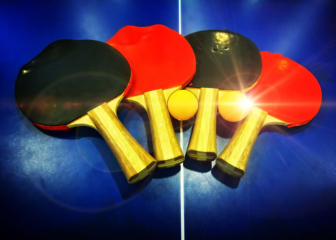 Lens Flare Pingpong Balls Bats Table Tennis Paddles Rac ...