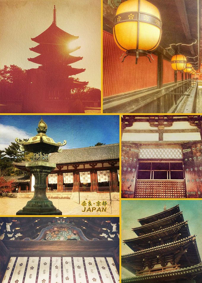 Traditional Japanese Architecture Nara Kyoto Collage - ...