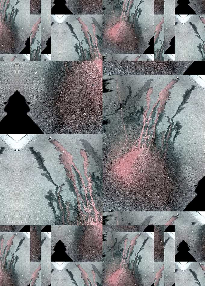 Half pink BY GASPONCEPaint on asphalt/ photography/filt ...