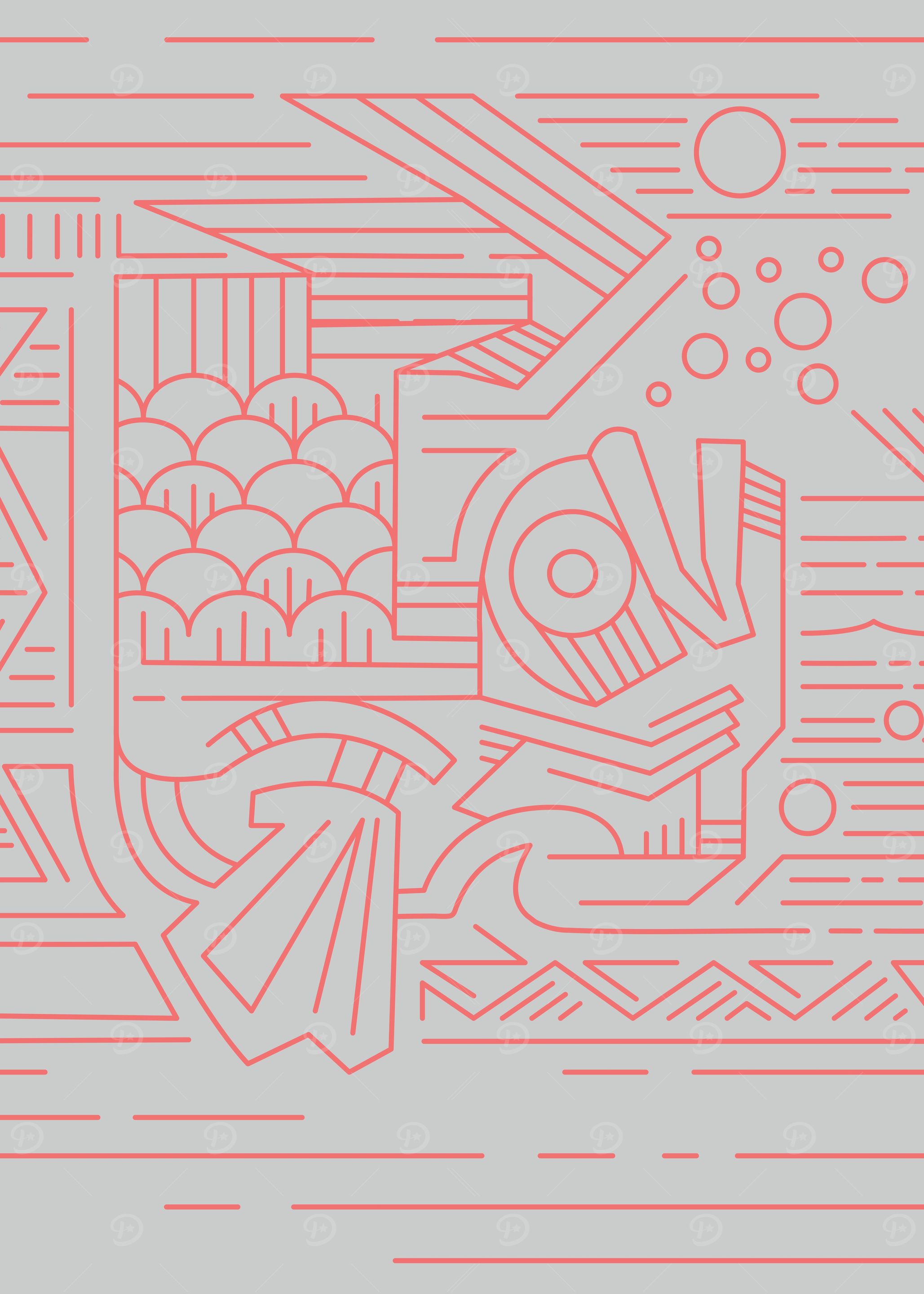 Digital illustration or drawing of a traditional japane ...