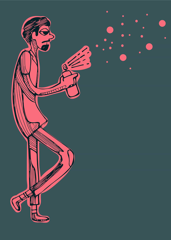 Hand drawn illustration or drawing of a graffiti artist ...