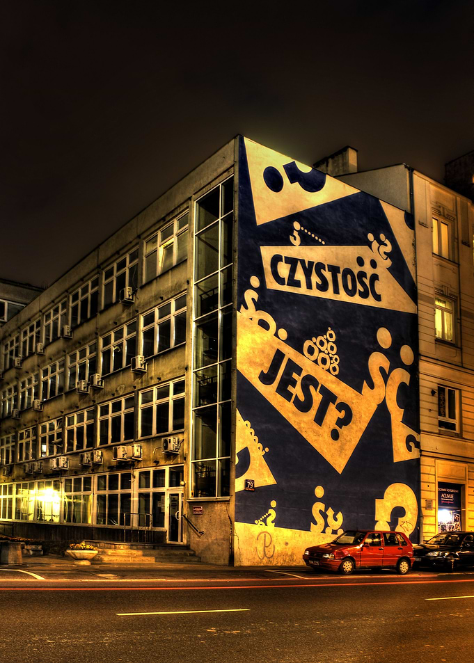 'Is it clean?' graffiti on the Warsaw Sanitation Center ...