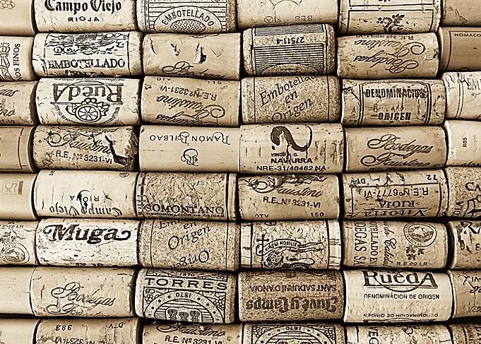 Wonderful collection of Spanish wine corks. Spain is th ...