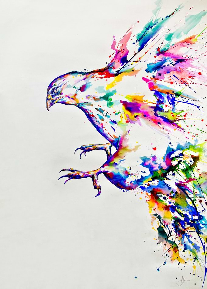 'Descent' by Marc Allante Ink on 300gsm coldpress pap ...