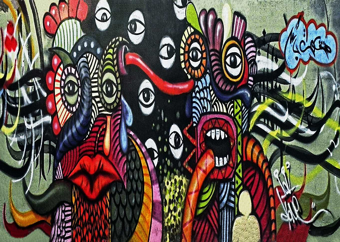 'Harlequinos Eyes' - street-art graffiti